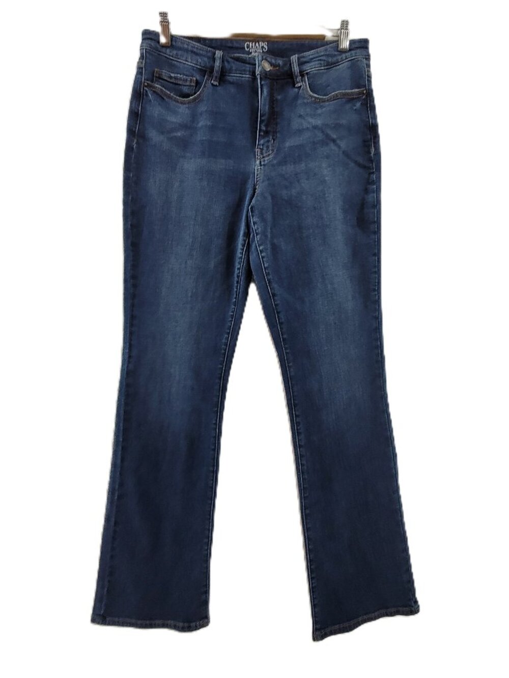 CHAPS Jeans Women's 6 Blue Mid-Rise Boot cut 5-Pocket Stretch Cotton Denim